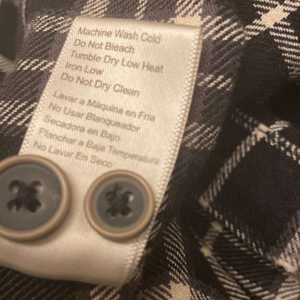 JACHS Black White Long Sleeve Plaid Flannel Shirt - Men's Medium. - Picture 6 of 7